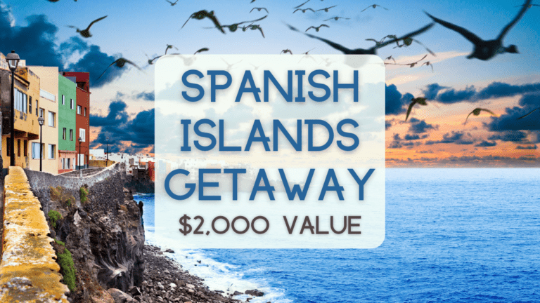 Canary Island coastal town at sunset