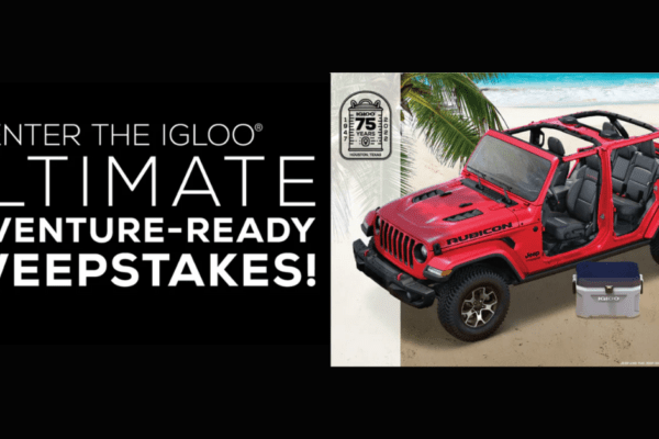 Enter to win a 2022 Jeep® Wrangler AND Igloo cooler prize pack