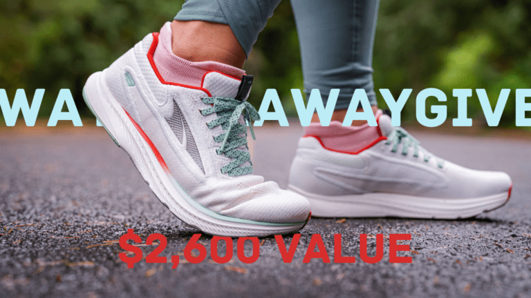 Close up of feet walking in running shoes