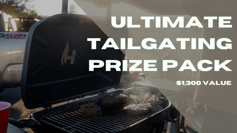 Portable grill, the ultimate tailgating prize pack.