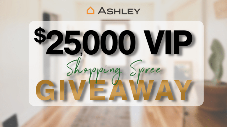 Ashely home VIP shopping spree giveaway.