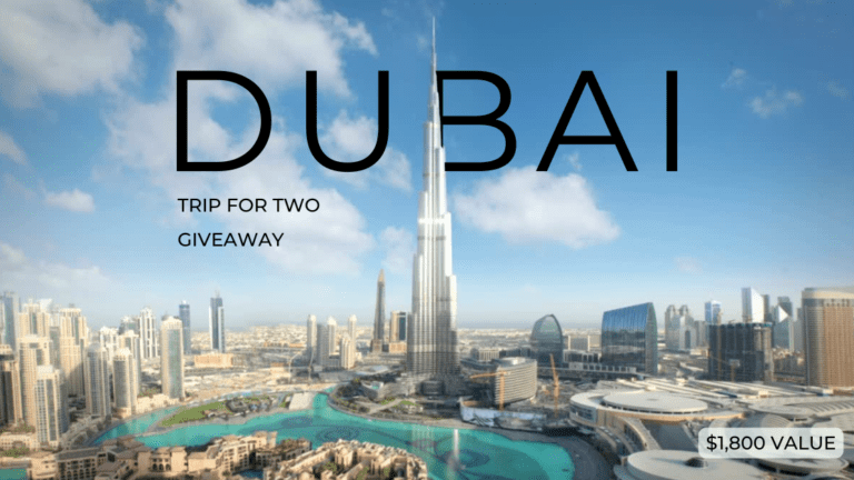 City view of Dubai, trip for two to Dubai giveaway.