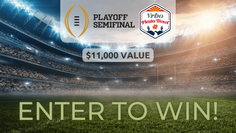 Large football stadium, Fiesta Bowl playoffs giveaway.