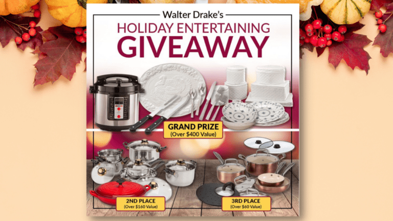 Assorted kitchen items, Walter Drake holiday entertaining giveaway