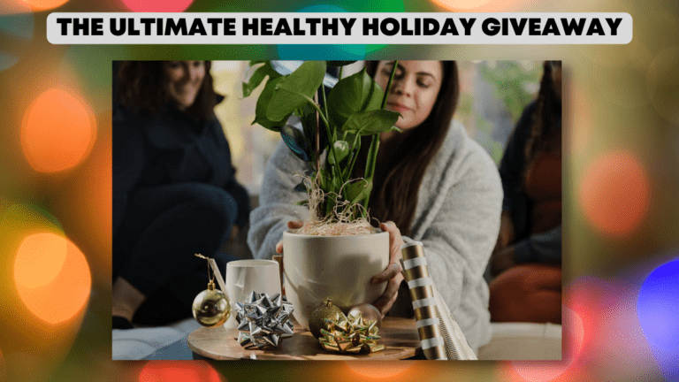 Person adjusting a cute potted plant, ultimate healthy holiday giveaway.