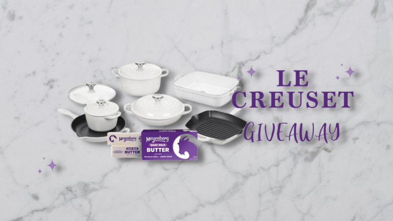 10 piece Le Creuset cookware set giveaway.