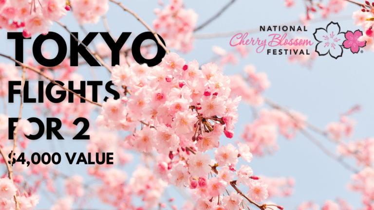 Cherry Blossom festival, flights for 2 to Tokyo giveaway.